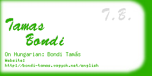 tamas bondi business card